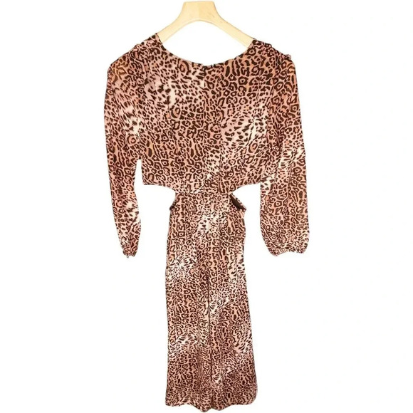 Anthropologie Ranna Gill Leopard Print Cut Out Midi Dress - Picture 11 of 15
